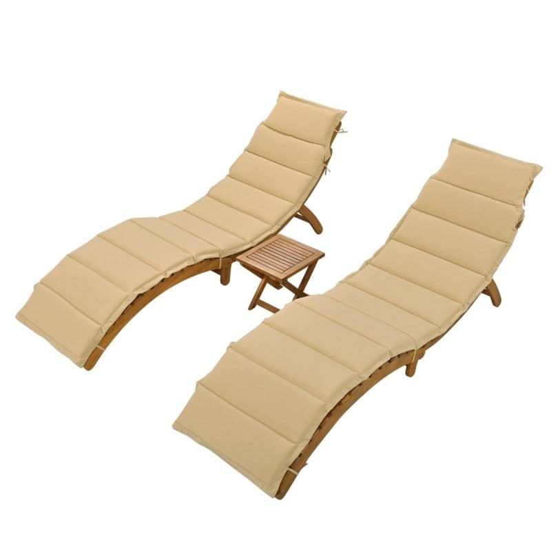 Outdoor Chaise Lounge Set with Foldable table7DTYStore