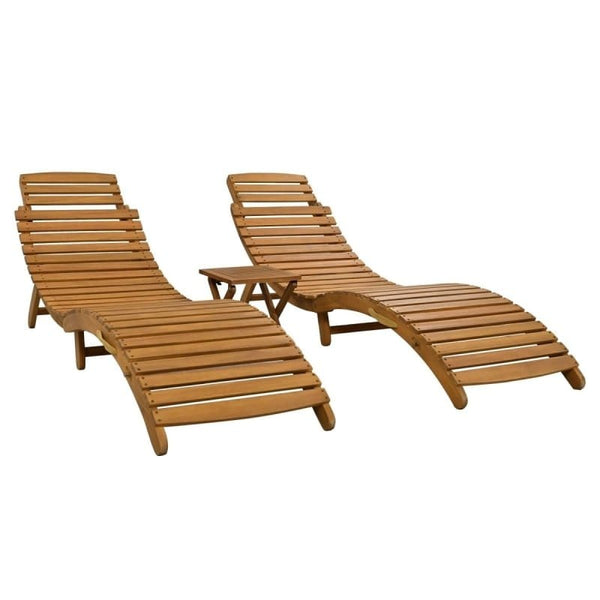 Outdoor Chaise Lounge Set with Foldable table11DTYStore