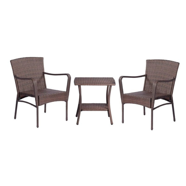 Outdoor Tan Bistro Set | 3 Pc Table & Chairs2Topmaxx