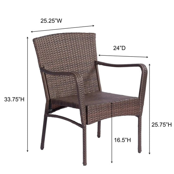 Outdoor Tan Bistro Set | 3 Pc Table & Chairs8Topmaxx