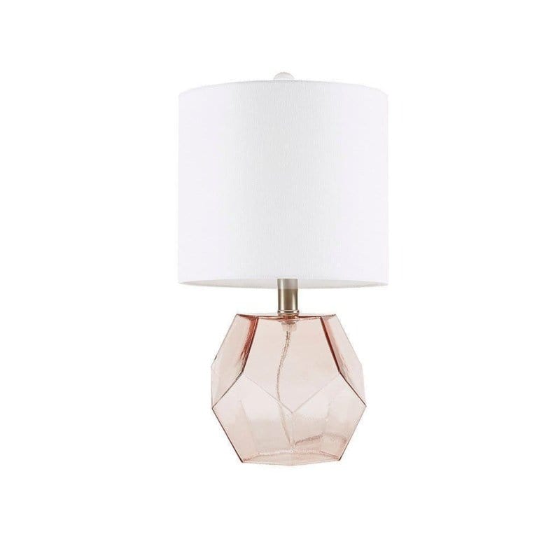 Ollix Pink Glass Table Lamp With Shade Mattress-Xperts-Florida