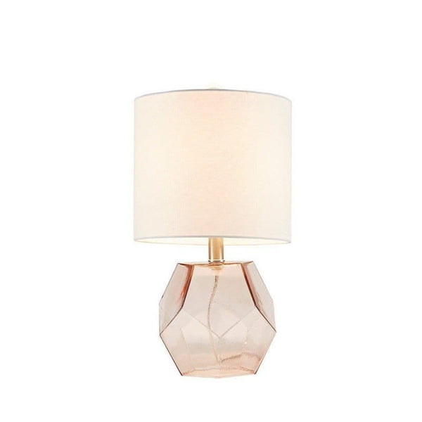 Ollix Pink Glass Table Lamp With Shade Mattress-Xperts-Florida