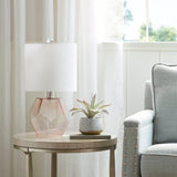 Ollix Pink Glass Table Lamp With Shade Mattress-Xperts-Florida