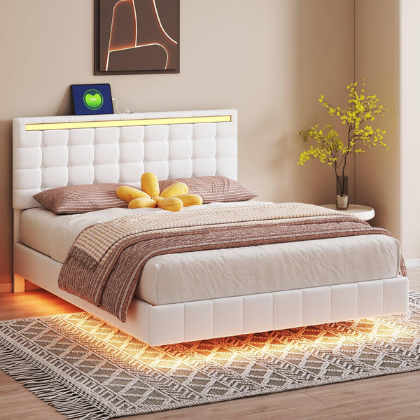Floating Bed with LED Lights2HOME OEING Store Store
