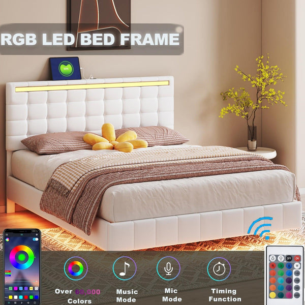 Floating Bed with LED Lights4HOME OEING Store Store