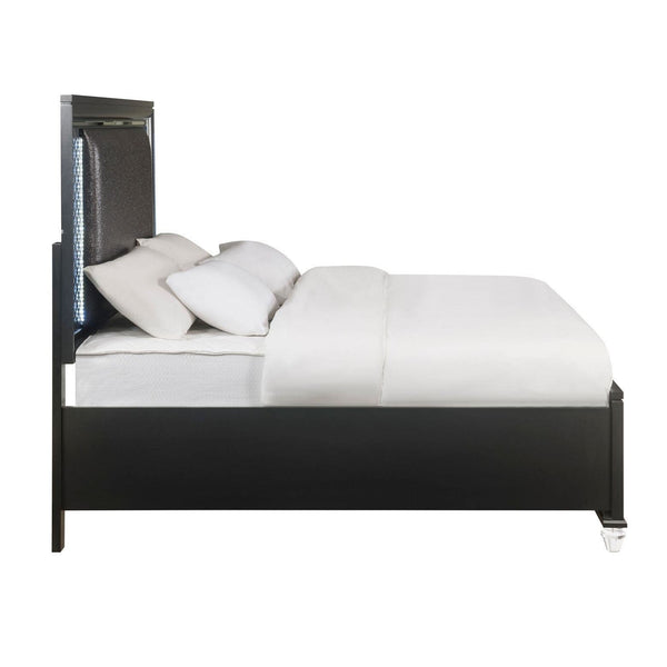Modern Grey & Metallic Bed | Queen Size2Acme