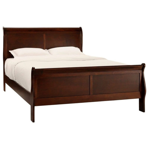 Queen Sleigh Bed in Cherry Finish1mattress xperts