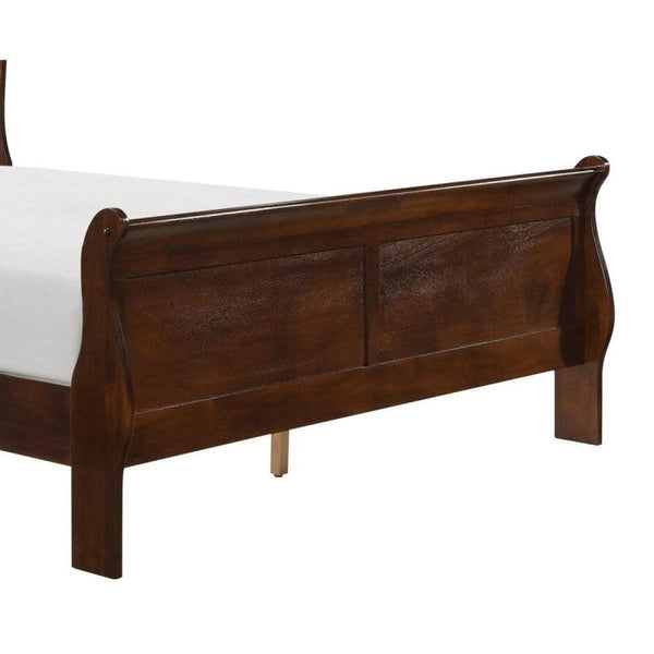 Queen Sleigh Bed in Cherry Finish4mattress xperts