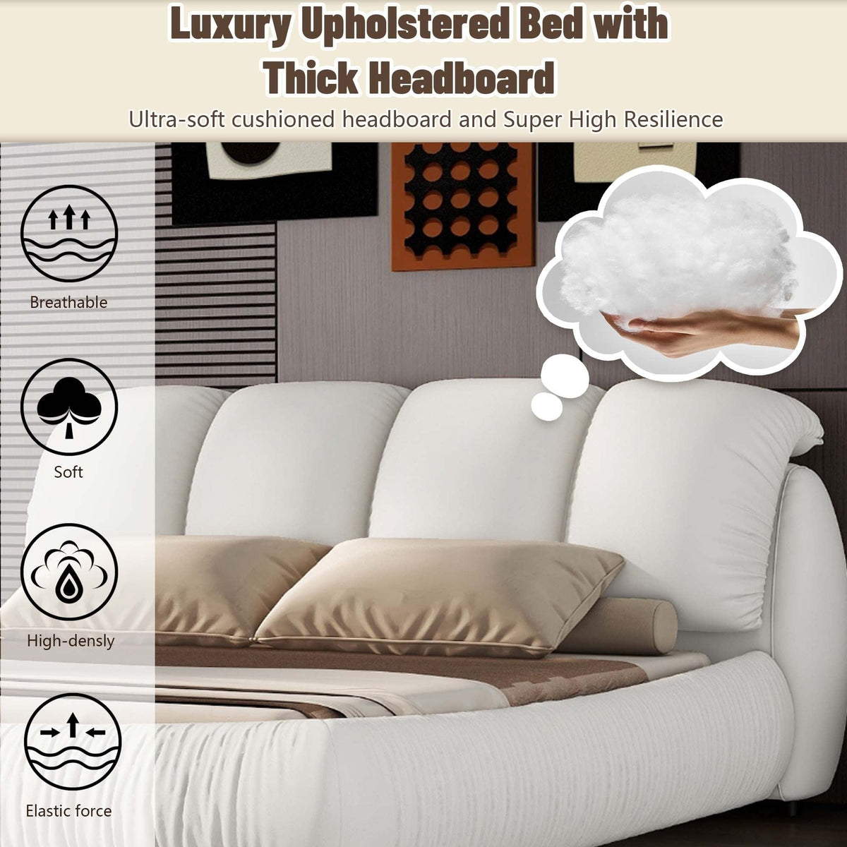 Acme Queen Luxury Modern White Upholstered Bed Mattress-Xperts-Florida