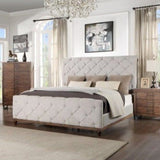 Acme Queen Reclaimed Wood Upholstered Bed Queen Upholstered Reclaimed Oak Bed Mattress-Xperts-Florida