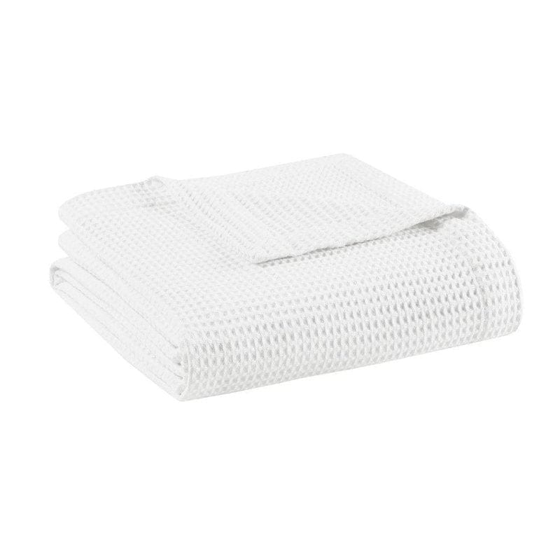 Queen Cotton Waffle Weave Cotton Blanket3Ollix