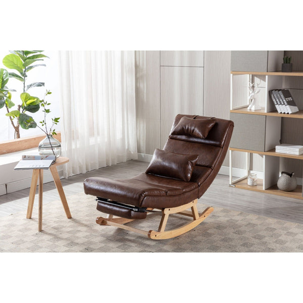 Brown Modern Leisure Chair | Vegan Leather5coolmore