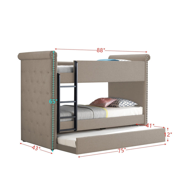 Acme Romana Beige Bunk Bed & Trundle Mattress-Xperts-Florida