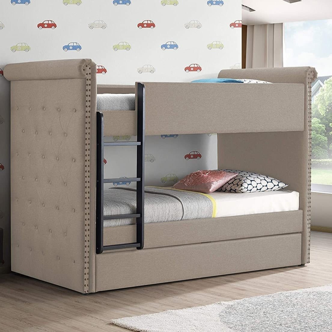 Acme Romana Beige Bunk Bed & Trundle Mattress-Xperts-Florida