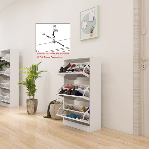 Narrow Shoe Storage Cabinet with Mirror5FurnisHome Gallery