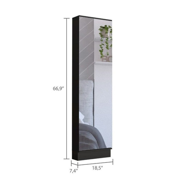 Rectangular Shoe Cabinet with Mirror4Acme