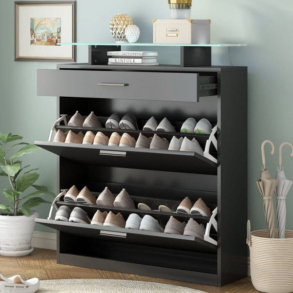 Shoe Cabinet & Storage with LED Lights1On-Trend