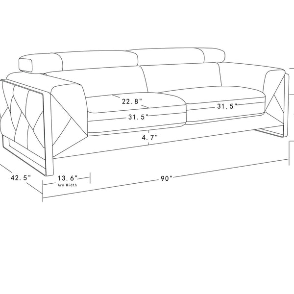 Global United Sky Light Blue Modern Italian Leather Sofa Light Blue Modern Leather Sofa  Mattress-Xperts-Florida