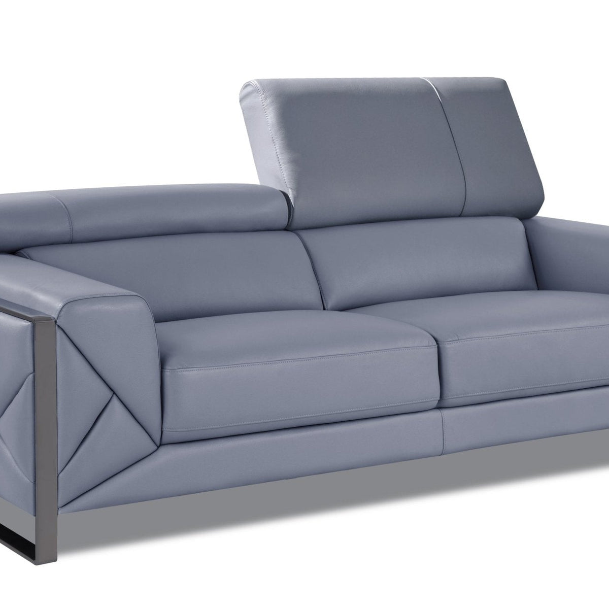 Global United Sky Light Blue Modern Italian Leather Sofa Light Blue Modern Leather Sofa  Mattress-Xperts-Florida