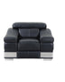 Global United Sleek Black Italian Leather Chair Mattress-Xperts-Florida