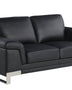 Global United Sleek Black Italian Leather Loveseat Mattress-Xperts-Florida