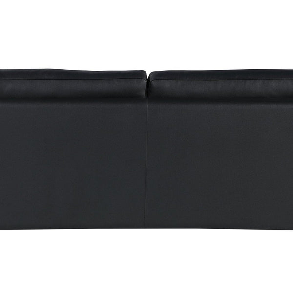 Global United Sleek Black Italian Leather Sofa Mattress-Xperts-Florida