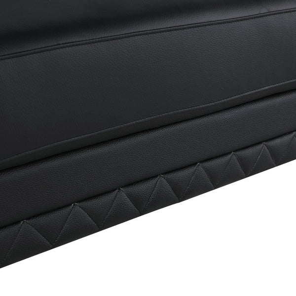 Global United Sleek Black Italian Leather Sofa Mattress-Xperts-Florida