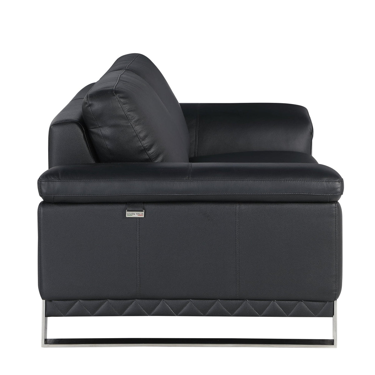 Global United Sleek Black Italian Leather Sofa Mattress-Xperts-Florida