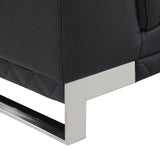 Global United Sleek Black Italian Leather Sofa Mattress-Xperts-Florida