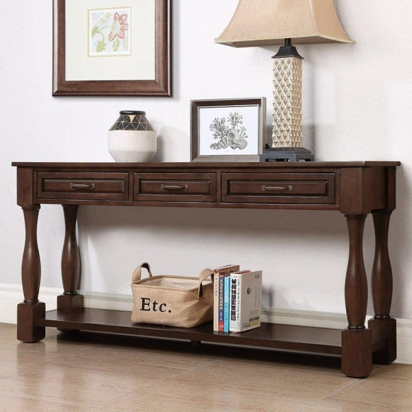 Homemax Furniture Sofa Table| Espresso Rustic Accent Espresso Rustic Accent Sofa Table | Furniture Mattress-Xperts-Florida