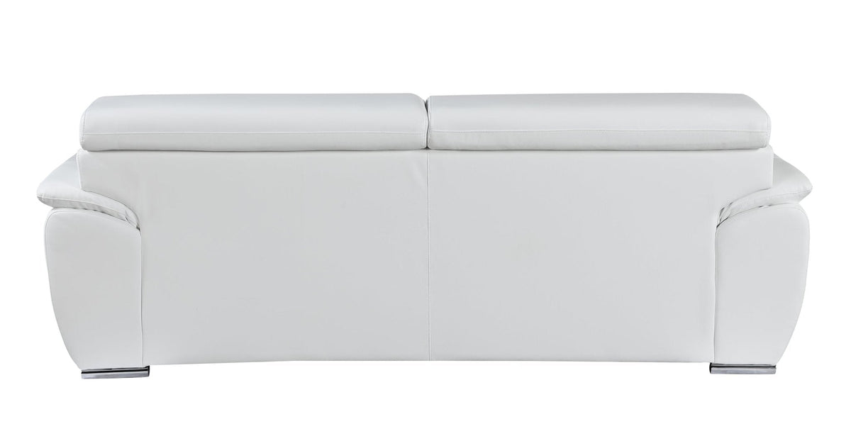 Global United Tara Genuine Leather White Modern Sofa Mattress-Xperts-Florida