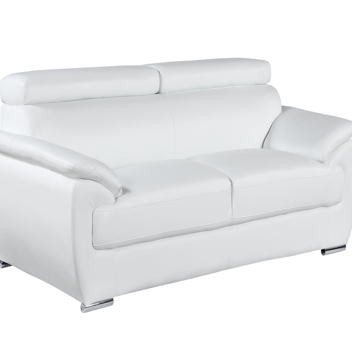 Global United Tara Genuine Leather White Modern Sofa Mattress-Xperts-Florida