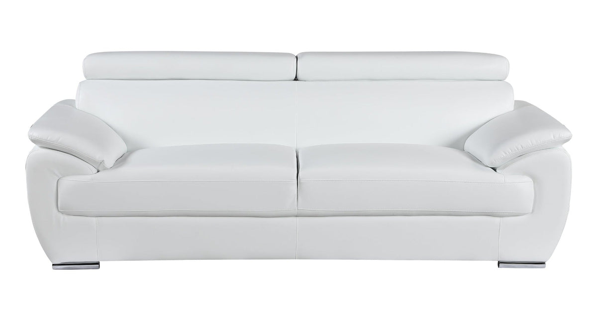 Global United Tara Genuine Leather White Modern Sofa Mattress-Xperts-Florida