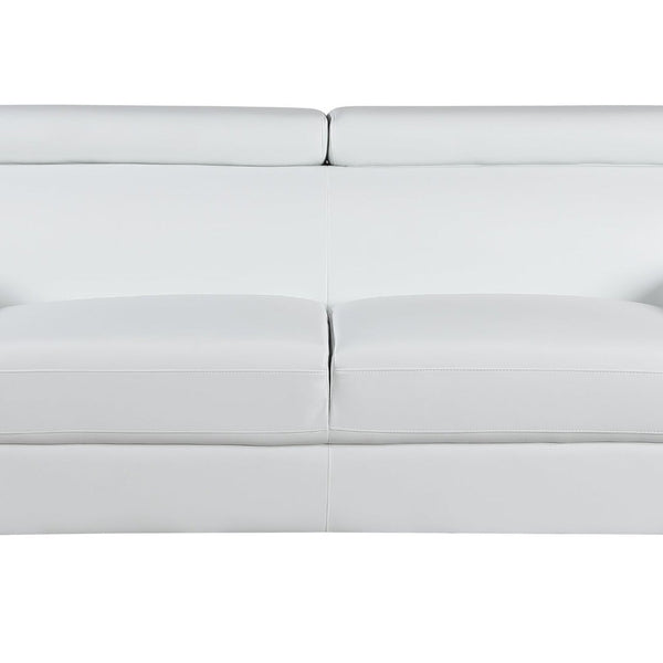 Global United Tara Genuine Leather White Modern Sofa Mattress-Xperts-Florida