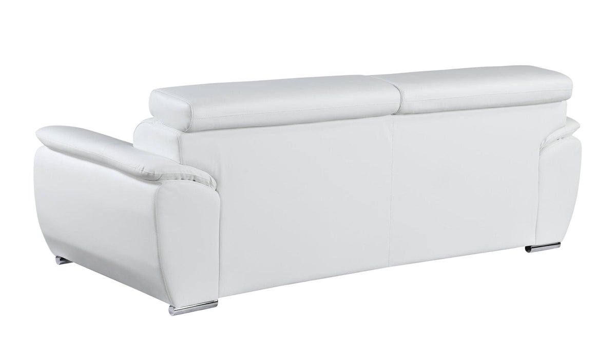 Global United Tara Genuine Leather White Modern Sofa Mattress-Xperts-Florida