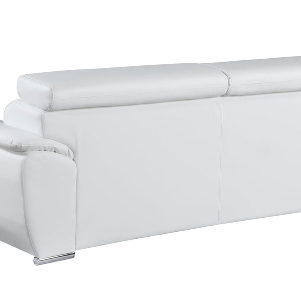 Global United Tara Genuine Leather White Modern Sofa Mattress-Xperts-Florida