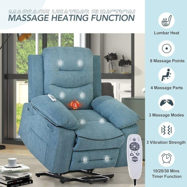 mattress xperts Teal Massage Lift Recliner - Teal Massage Lift Recliner  Mattress-Xperts-Florida