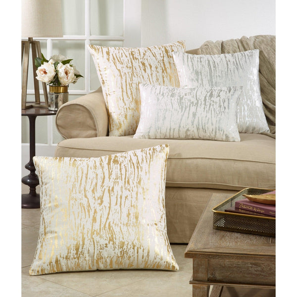 Distressed Metallic Gold Foil Design Pillows1Mattress Xperts Florida