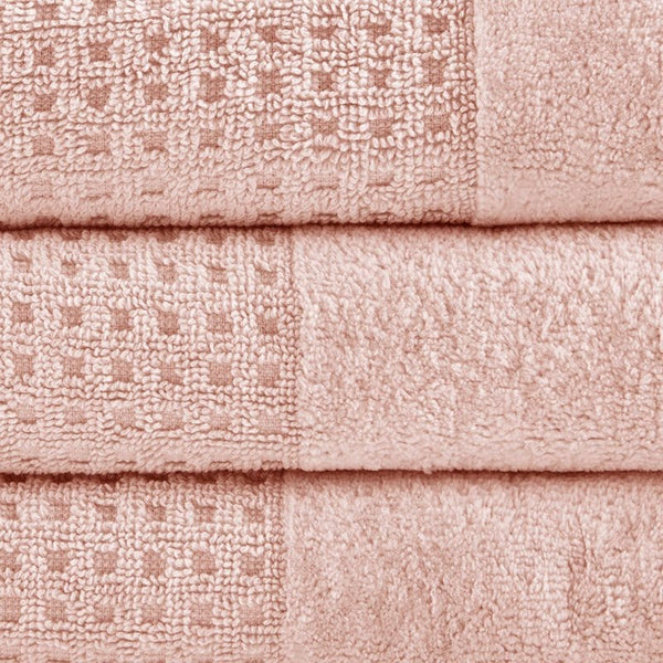 JLA Luxury Waffle Towel 6 Set-Pink Pink Luxurious Soft Bath Towel Set | 100% Cotton Waffle  Mattress-Xperts-Florida
