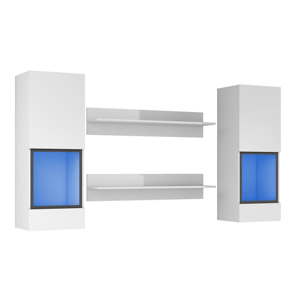 4 Pc Floating TV Wall Unit | LED Lights1On-Trend