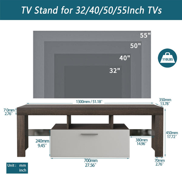 Coastal Lighted TV Stand with LED Lights4Ustyle