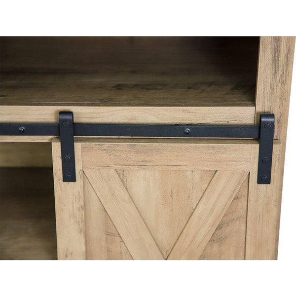 Reclaimed Wood Barn Door Entertainment Center - Handmade Rustic TV Stand for Home Decor Limited Edition