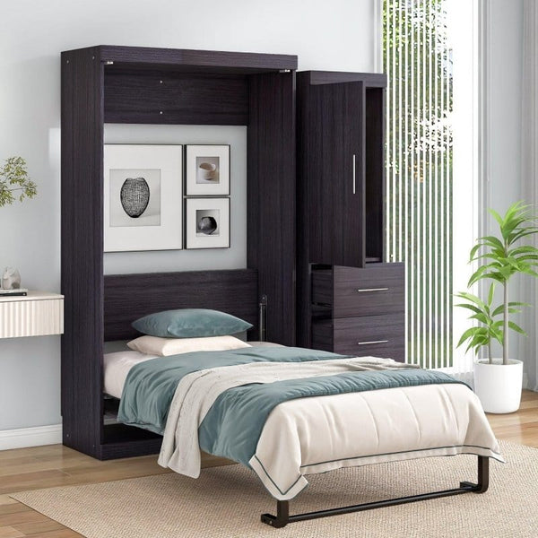 mattress xperts Twin Murphy Bed With Added Storage Twin Size Murphy Bed with Wardrobe  Mattress-Xperts-Florida