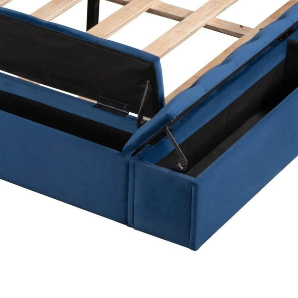 Mattress Xperts  Upholstered Blue Modern Bed Queen Size Upholstered Bed - Blue   Mattress-Xperts-Florida