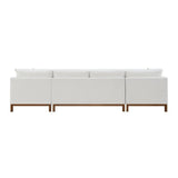 Acme Valiant Sectional Sofa w/4 Pillows, Ivory Chenille Chenille Sectional Sofa | Comfortable and Stylish  Mattress-Xperts-Florida