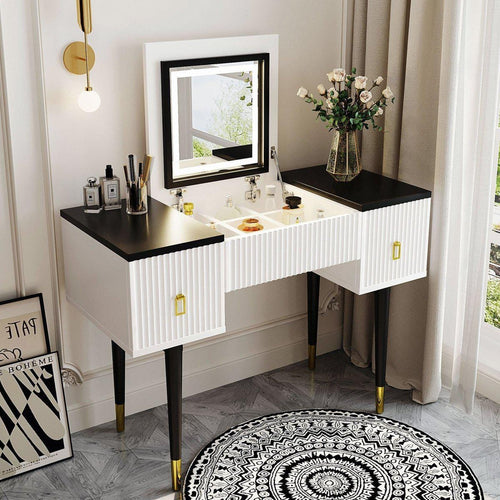 Adult Black and White Modern  Makeup Table