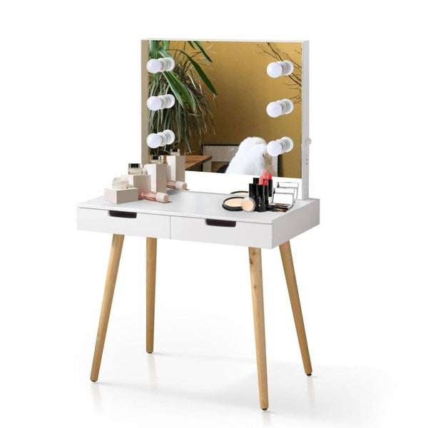 Small Wooden Makeup Vanity with Lights2Mattress Xperts