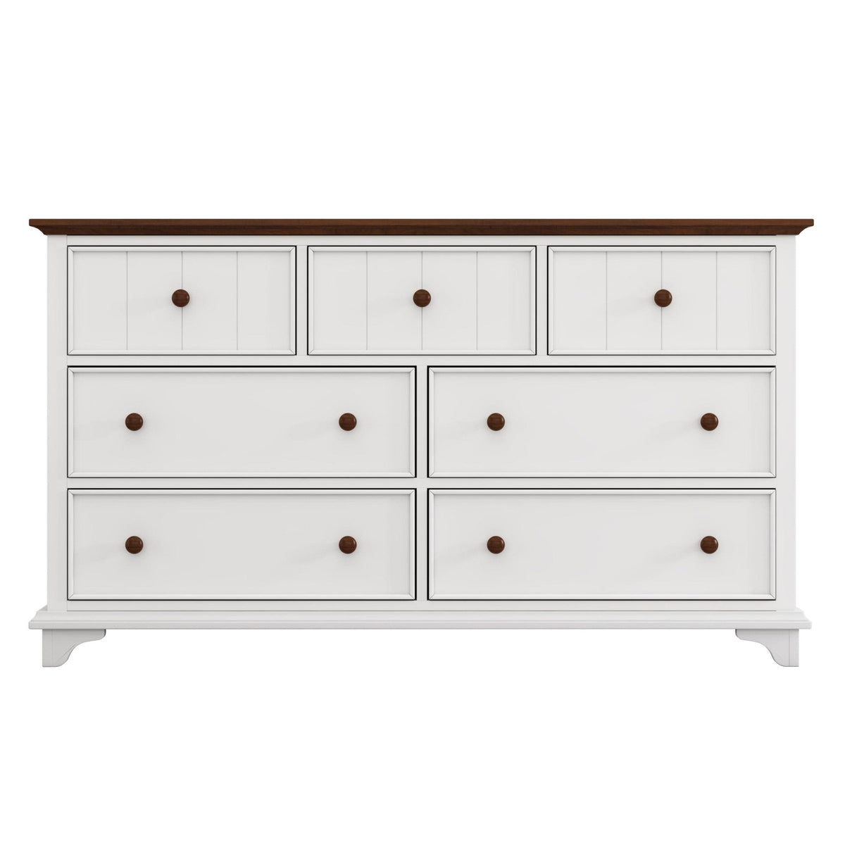 Madison Park White and Walnut Seven-Drawer Dresser Mattress-Xperts-Florida