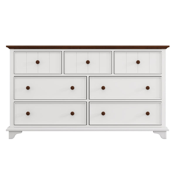 Madison Park White and Walnut Seven-Drawer Dresser Mattress-Xperts-Florida