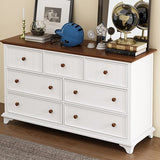 Madison Park White and Walnut Seven-Drawer Dresser Mattress-Xperts-Florida